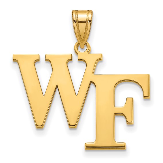 Wake Forest University WF Pendant 3/4in 10k Yellow Gold