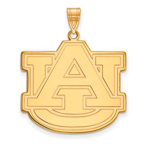 14kt Yellow Gold 1in Auburn University AU Pendant