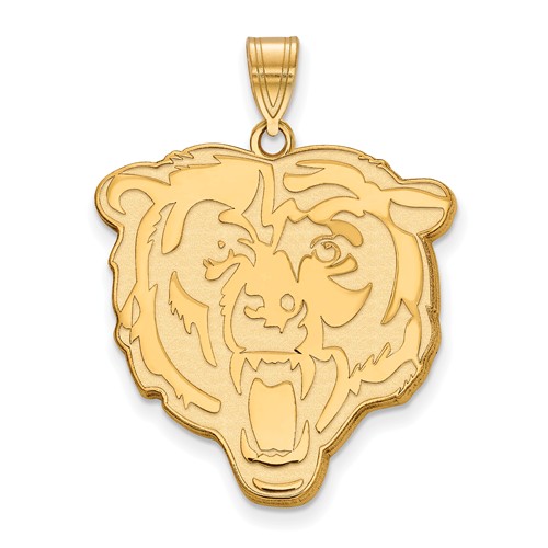 10k Yellow Gold 1in Chicago Bears Pendant