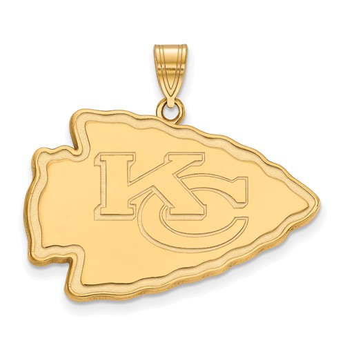 14k Yellow Gold Extra Large Kansas City Chiefs Pendant