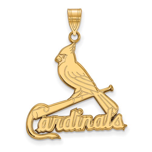 14kt Yellow Gold 1in St. Louis Cardinals Bird Pendant