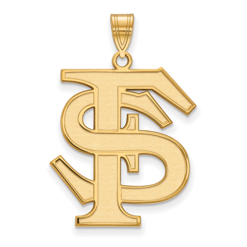 14kt Yellow Gold 1in Florida State University Logo Pendant