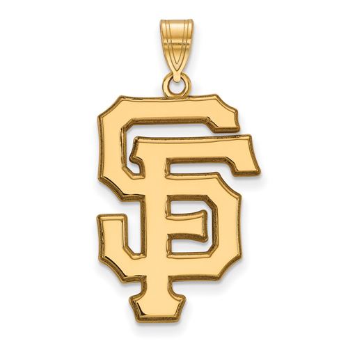 14kt Yellow Gold 1in San Francisco Giants SF Pendant