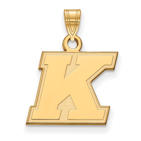 10k Yellow Gold Kent State University K Pendant 1/2in