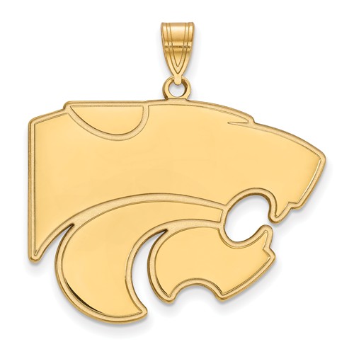 14k Yellow Gold 1in Kansas State University Wildcat Pendant