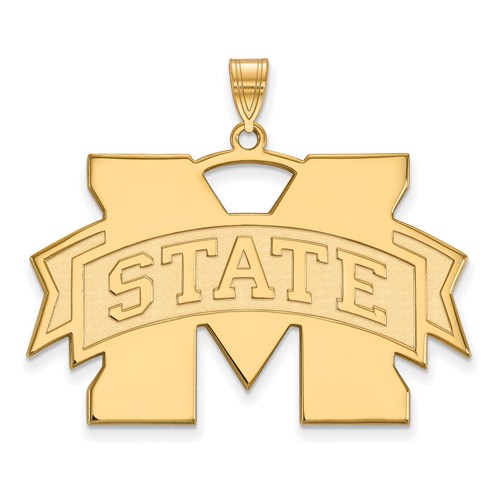 10k Yellow Gold 1in Mississippi State University Pendant