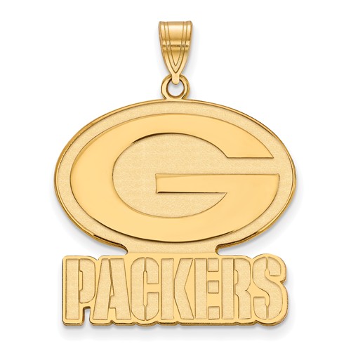 10k Yellow Gold 1in Green Bay Packers Pendant