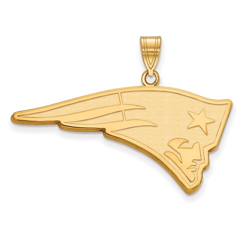 14k Yellow Gold 1 1/2in New England Patriots Pendant