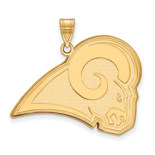 10k Yellow Gold 1in Los Angeles Rams Pendant