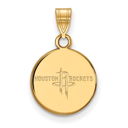 14k Yellow Gold 1/2in Houston Rockets Pendant