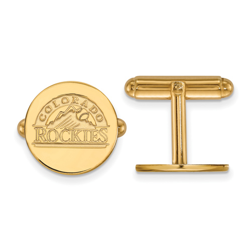14k Yellow Gold Colorado Rockies Cuff Links