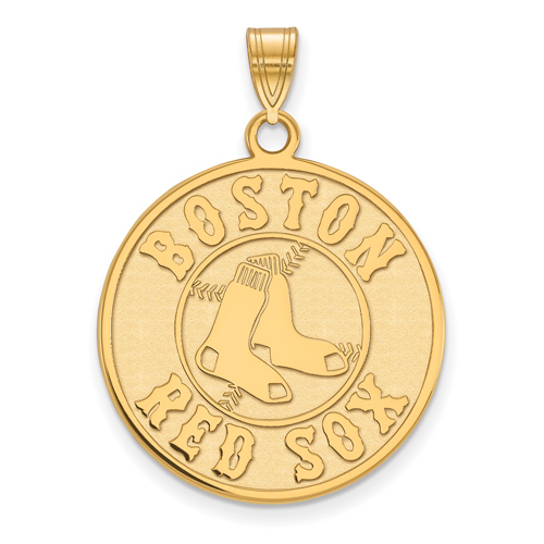 10kt Yellow Gold 1in Boston Red Sox Pendant