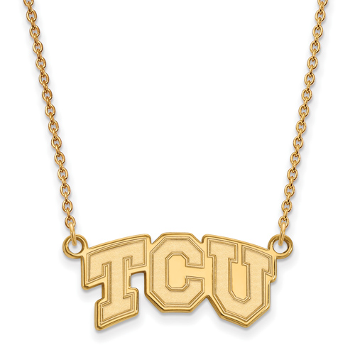 Texas Christian University TCU Necklace Small 14k Yellow Gold
