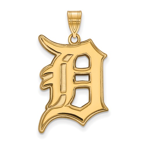 14k Yellow Gold Detroit Tigers D Pendant 1in