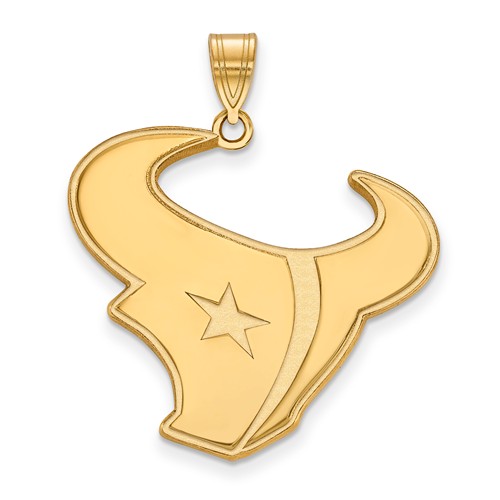 10k Yellow Gold 1 1/4in Houston Texans Pendant
