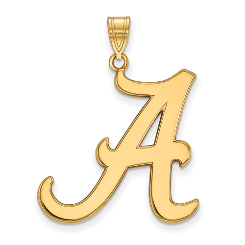 14kt Yellow Gold 1in University of Alabama A Pendant