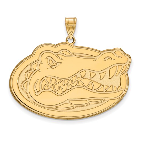 10kt Yellow Gold 1in University of Florida Gator Head Pendant