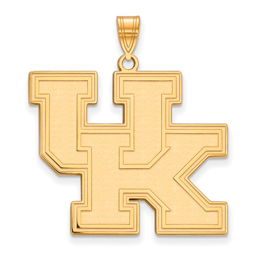 10kt Yellow Gold 1in University of Kentucky UK Pendant