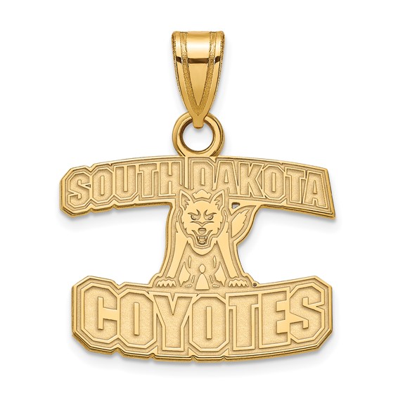 14k Yellow Gold University of South Dakota Coyotes Logo Pendant 1/2in