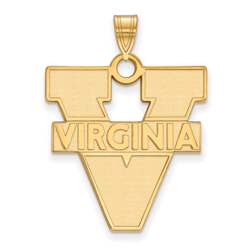 10kt Yellow Gold 1in University of Virginia Logo Pendant