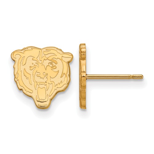 14k Yellow Gold Chicago Bears Extra Small Earrings