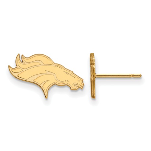 14k Yellow Gold Denver Broncos Extra Small Logo Earrings