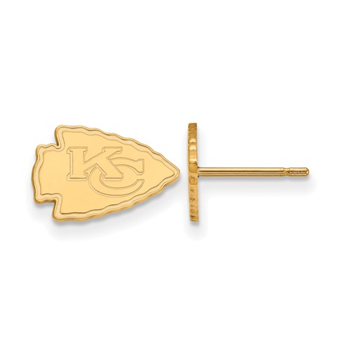 10k Yellow Gold Kansas City Chiefs Extra Small Logo Earrings