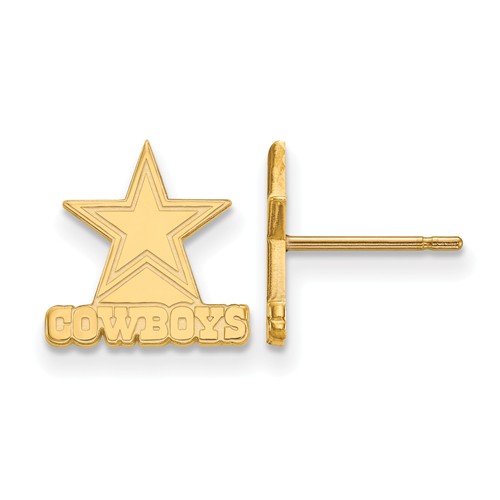 14k Yellow Gold Dallas Cowboys Extra Small Logo Earrings
