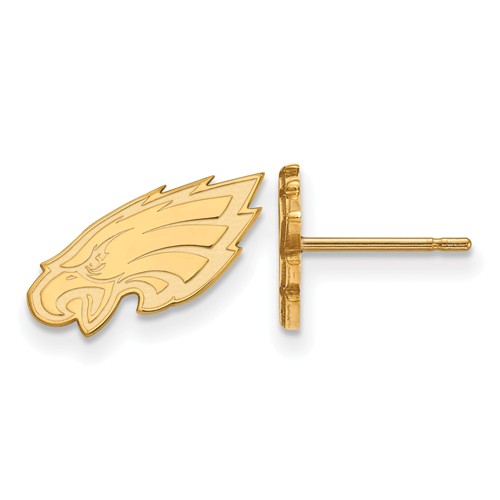 14k Yellow Gold Philadelphia Eagles Extra Small Logo Earrings