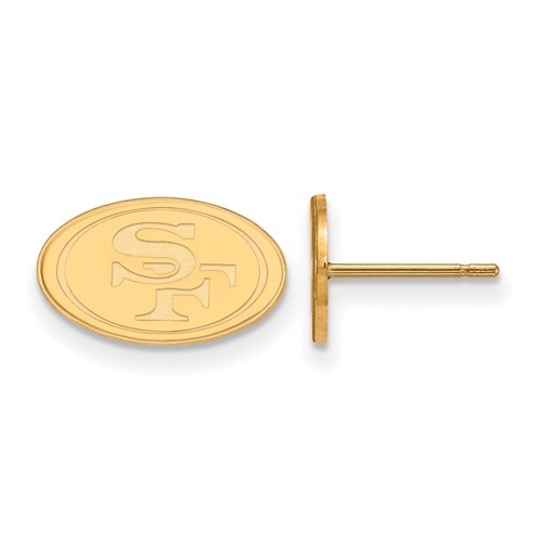 10k Yellow Gold San Francisco 49ers Extra Small Logo Earrings