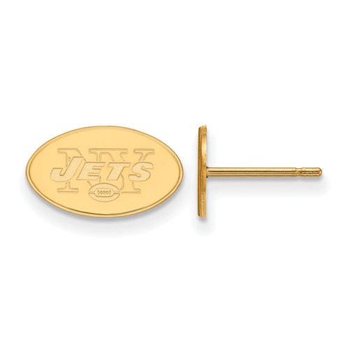 10k Yellow Gold New York Jets Extra Small Logo Earrings