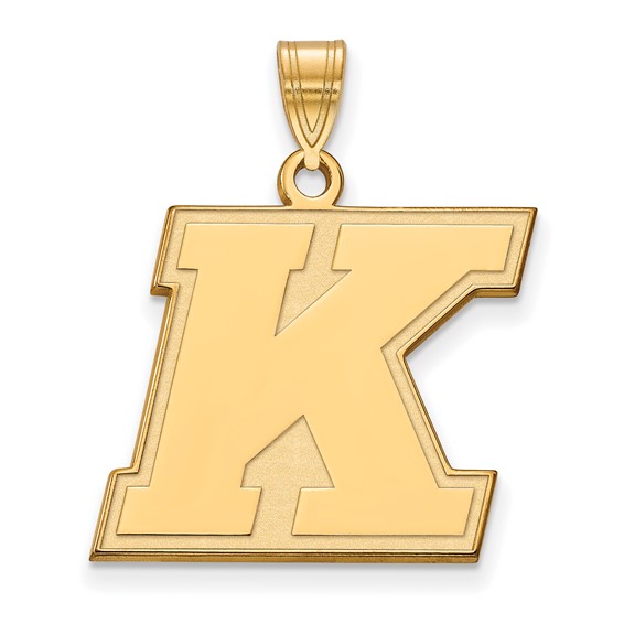 10k Yellow Gold Kent State University K Pendant 3/4in