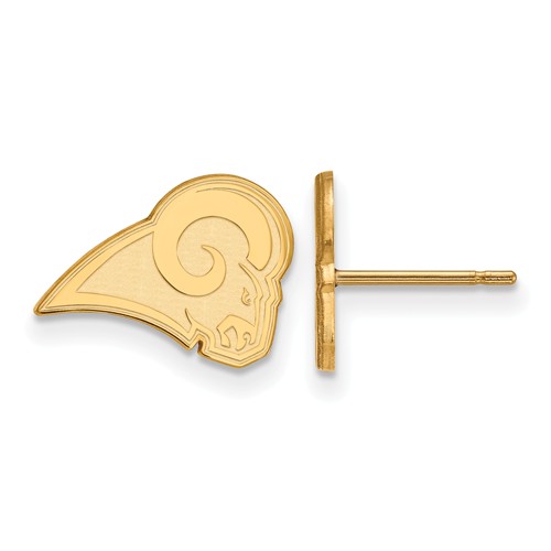 10k Yellow Gold Los Angeles Rams Extra Small Logo Earrings