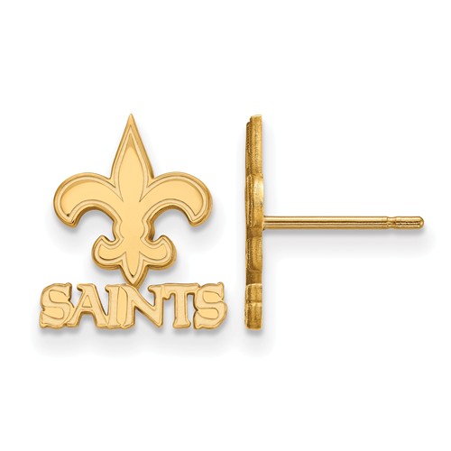 14k Yellow Gold New Orleans Saints Extra Small Logo Earrings