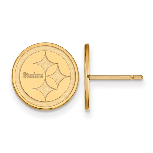10k Yellow Gold Pittsburgh Steelers Extra Small Logo Earrings