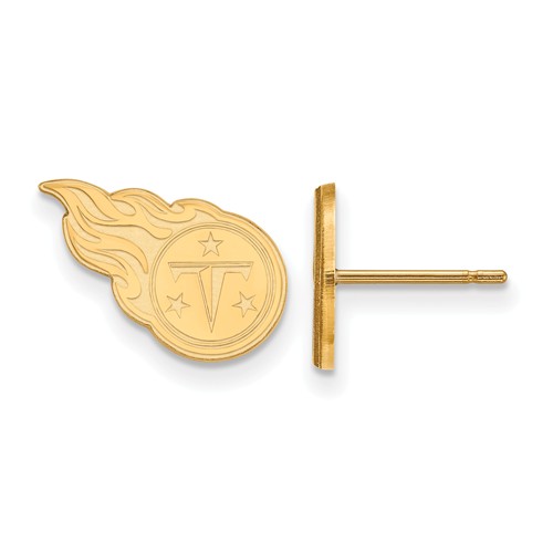 10k Yellow Gold Tennessee Titans Extra Small Logo Earrings