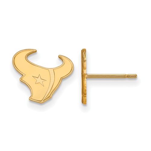 14k Yellow Gold Houston Texans Extra Small Earrings