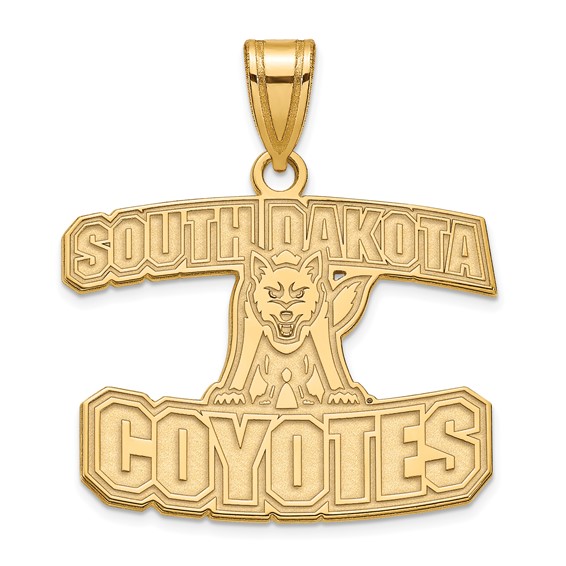 10k Yellow Gold University of South Dakota Coyotes Logo Pendant 3/4in