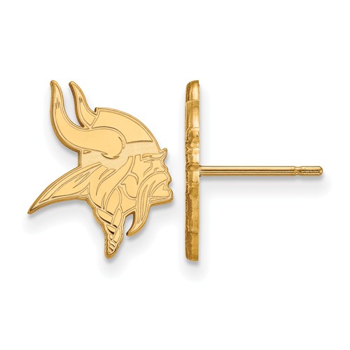 10k Yellow Gold Minnesota Vikings Extra Small Logo Earrings