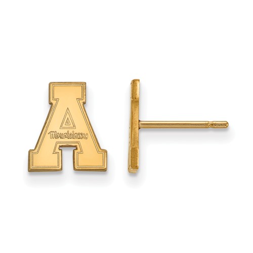 Appalachian State University Extra Small Post Earrings 10k Yellow Gold