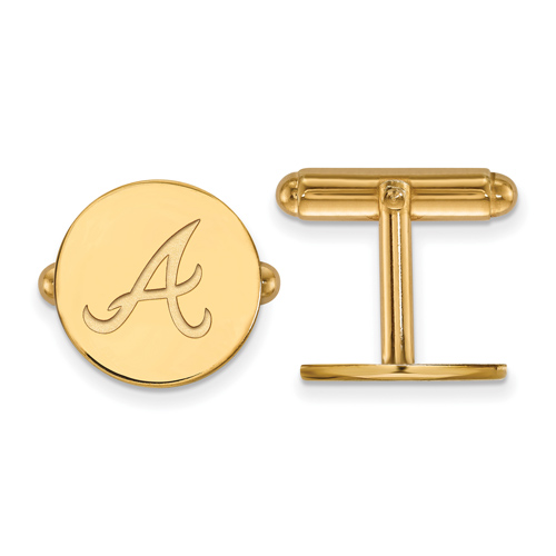 14kt Yellow Gold Atlanta Braves Cuff Links