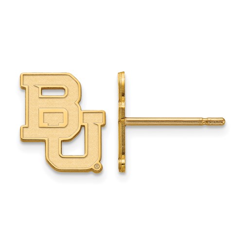 14k Yellow Gold Baylor University Extra Small Logo Earrings