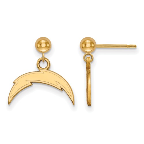 14k Yellow Gold Los Angeles Chargers Dangle Ball Earrings