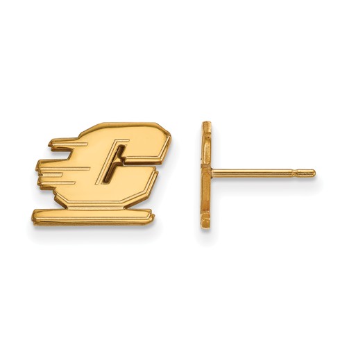 Central Michigan University Extra Small Earrings 14k Yellow Gold