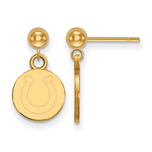 14k Yellow Gold Indianapolis Colts Dangle Ball Earrings