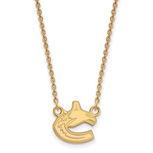 10k Yellow Gold Small Vancouver Canucks Pendant with 18in Chain
