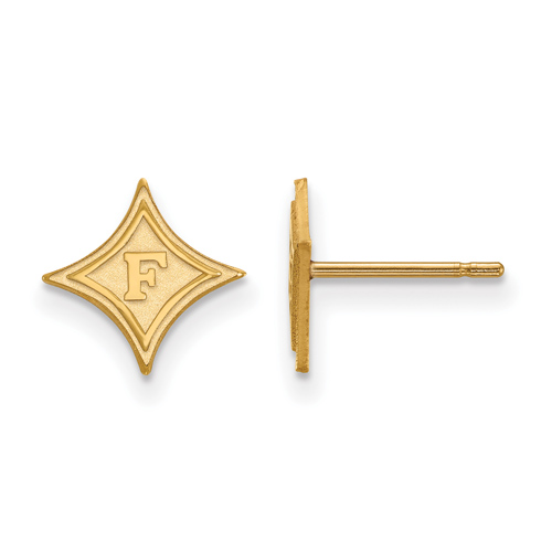 14k Yellow Gold Furman University Extra Small Stud Earrings