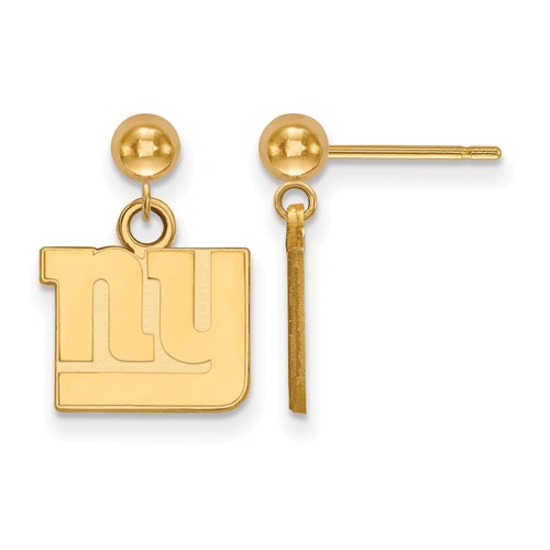 14k Yellow Gold New York Giants Dangle Ball Earrings