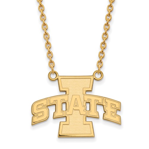 14k Yellow Gold Iowa State University Necklace 3/4in