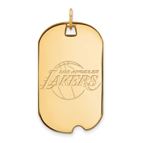 14k Yellow Gold 1 1/2in Los Angeles Lakers Dog Tag